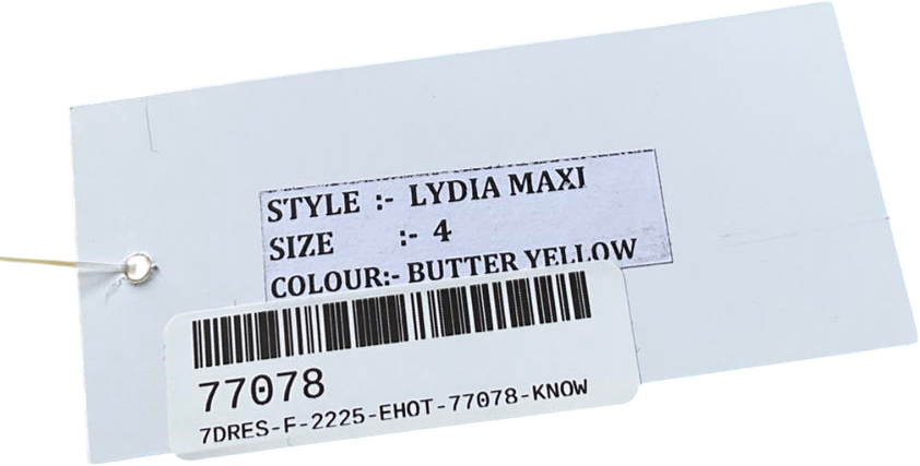 Lace & Beads Yellow Lydia Maxi Dress UK 4