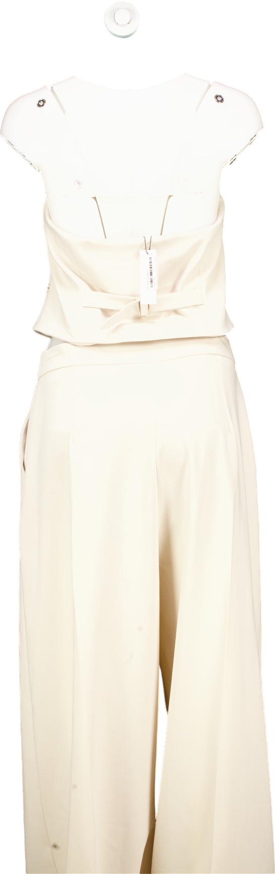 Karen Millen Stone Tailored Bandeau Button Detail Jumpsuit UK 14