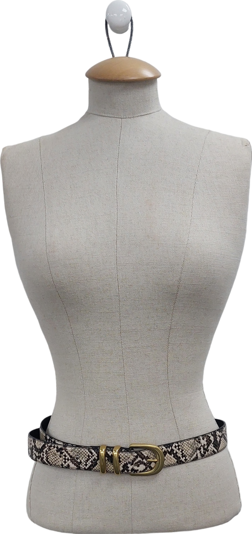 River Island Beige Snake Effect Buckle Belt UK S