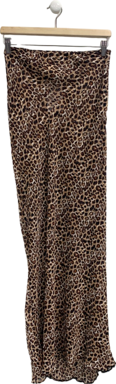 Lola Rae Brown Leopard Print Skirt UK S/M