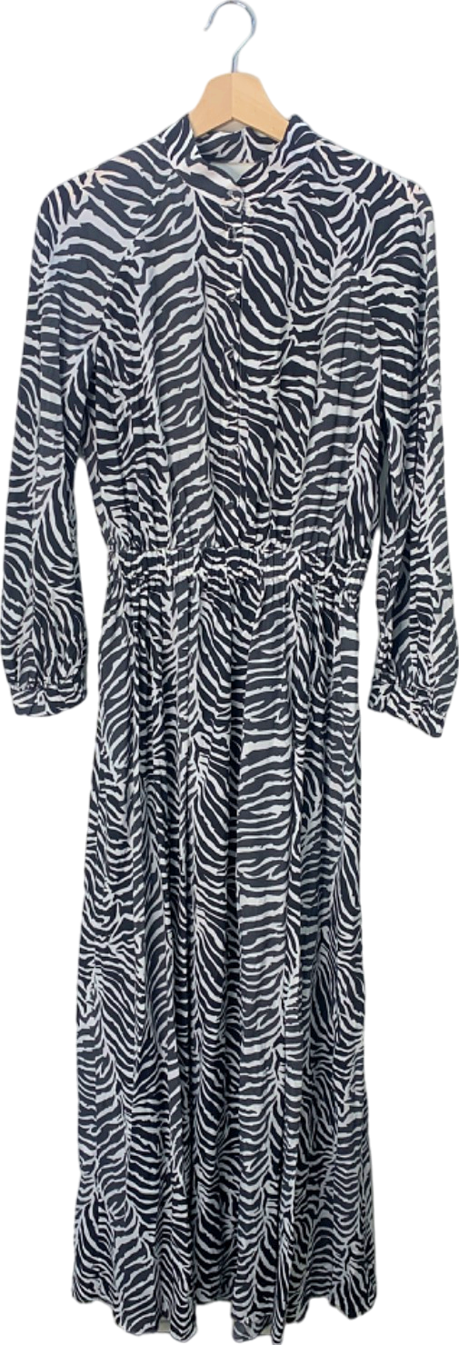 Baia Black and White Zebra Print Tallat Dress UK 12