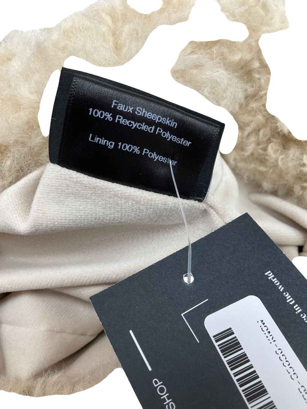 helen moore Cream Faux Sheepskin Sherpa Hat One Size