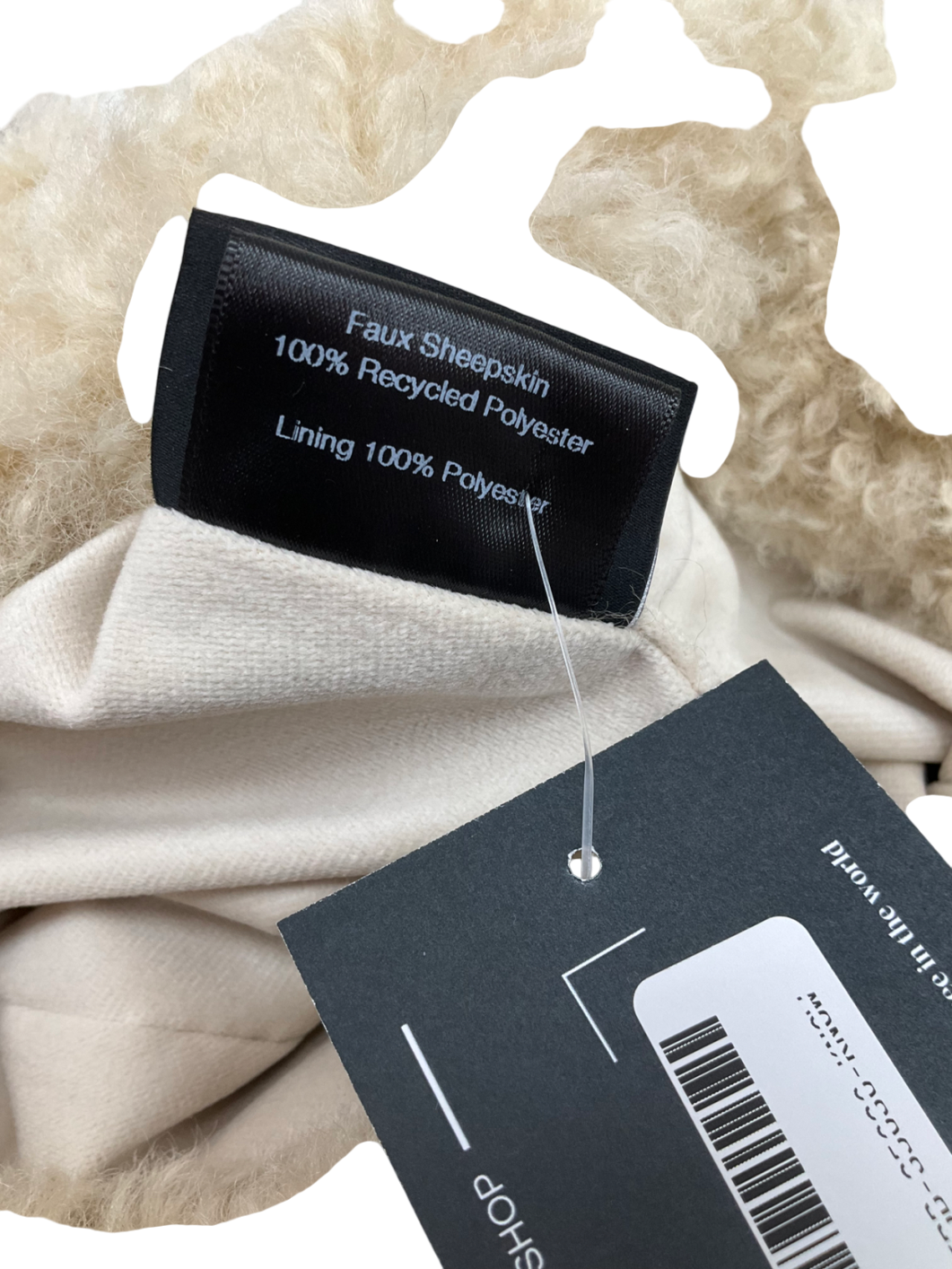 helen moore Cream Faux Sheepskin Sherpa Hat One Size