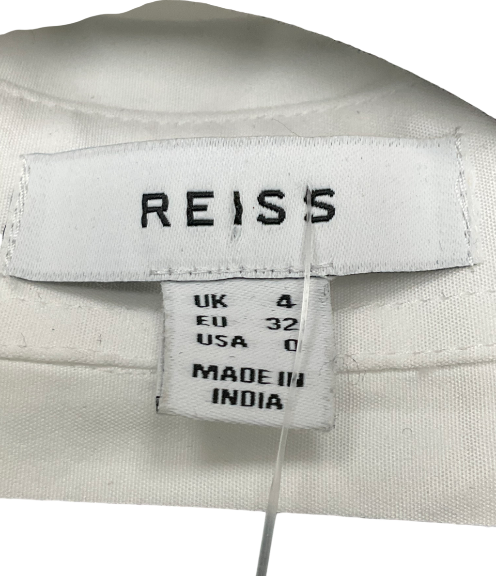 REISS White Soft Wash Button Down Oxford Shirt UK 4