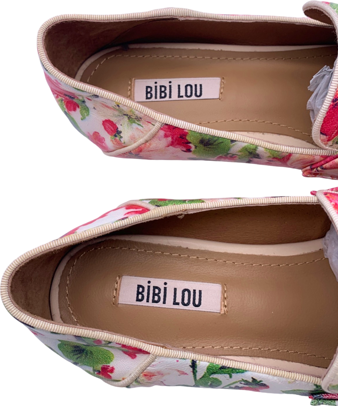 Bibi Lou Pink Floral Print Loafers UK 6 EU 39