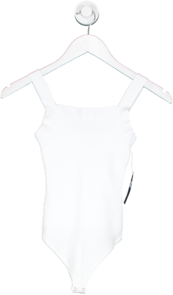 Abercrombie & Fitch White Square Neck Knitted Bodysuit UK XXS