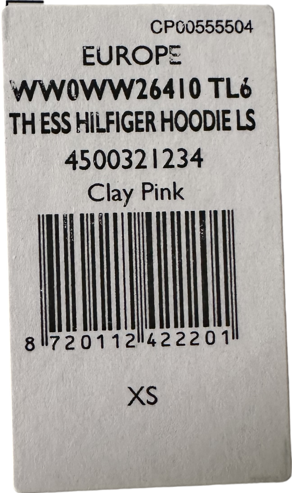 Tommy Hilfiger Pink Logo Embroidery Hoody UK XS