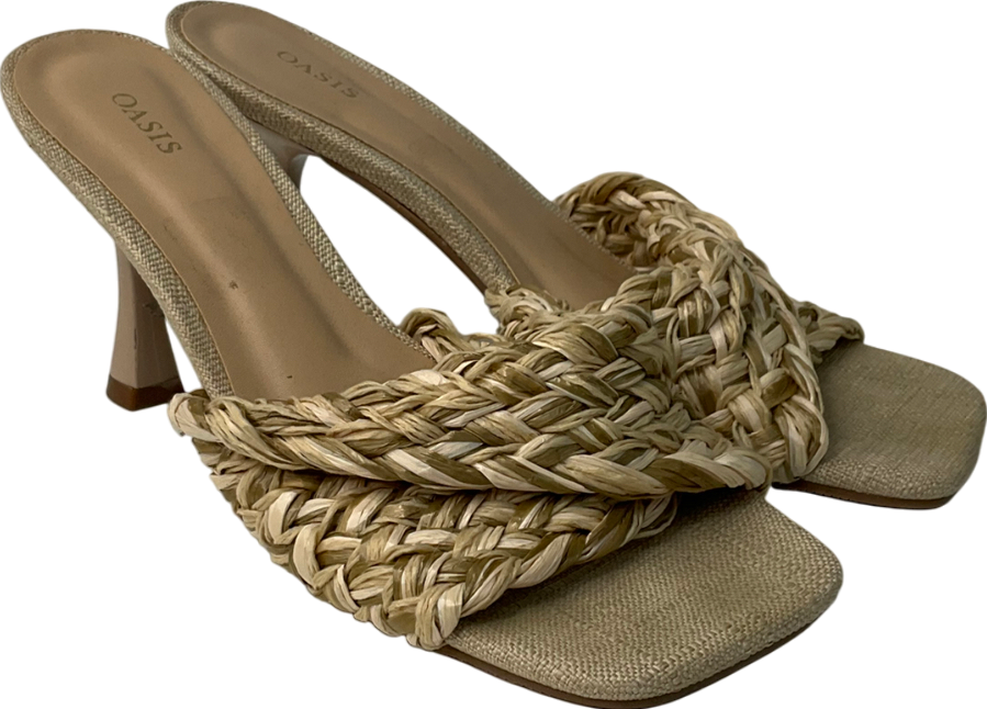 Oasis Beige Woven Heels UK 5 EU 38 👠