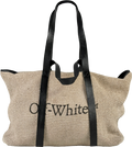 Off-White C/O Virgil Abloh Beige Raffia And Leather Commercial Tote