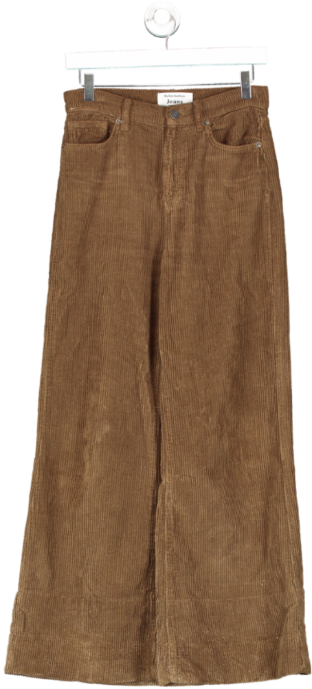 Reformation Brown Wide Leg Chorduroy Trousers W25
