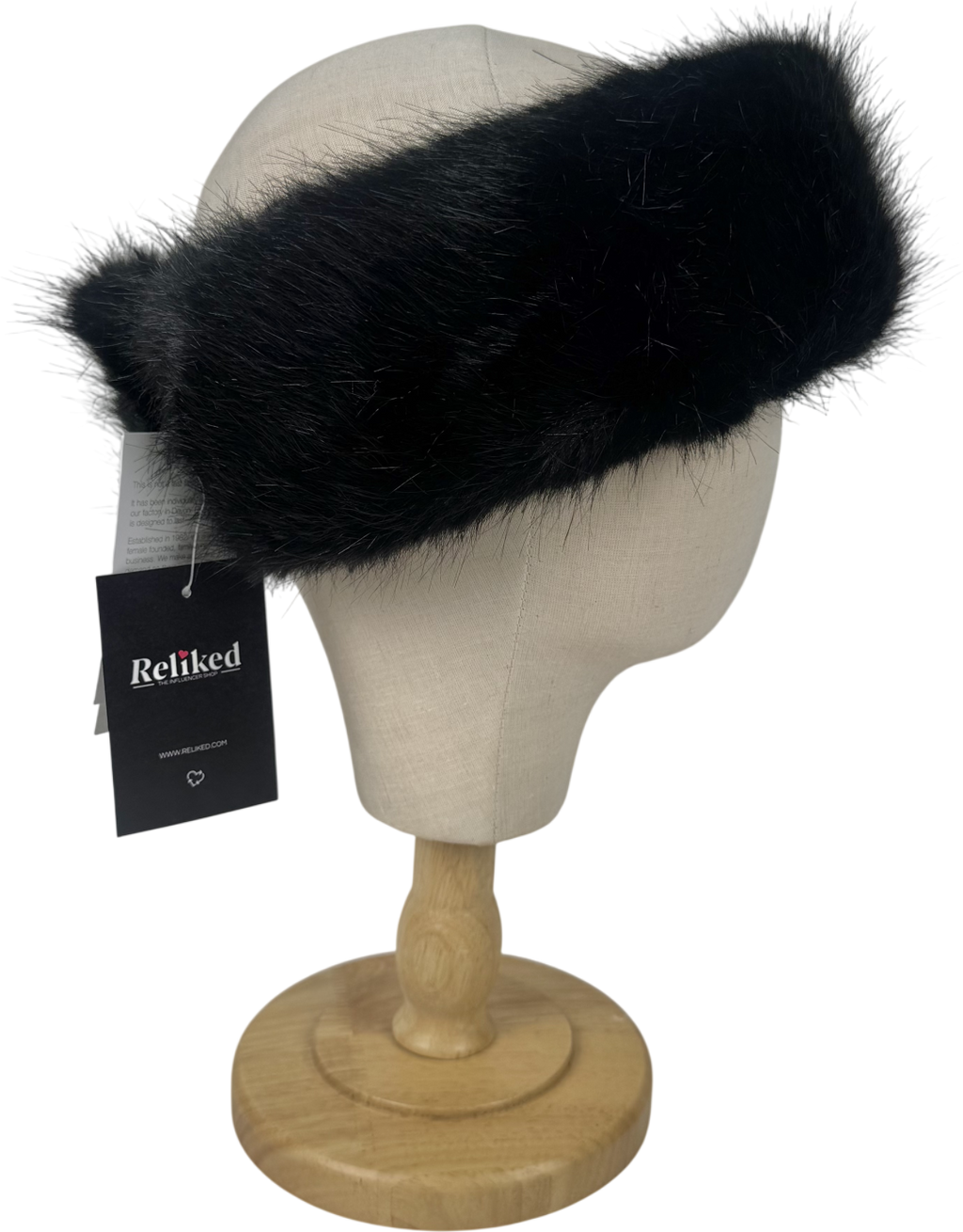 Helen moore Black Faux Fur Huff Headband One Size