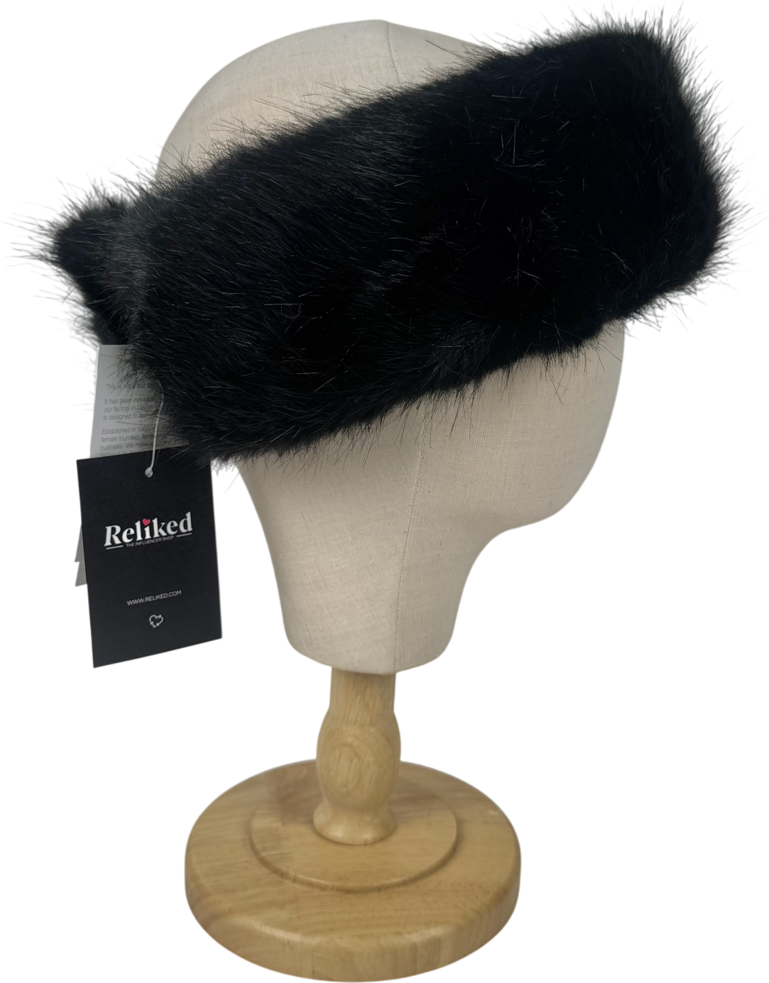 Helen moore Black Faux Fur Huff Headband One Size