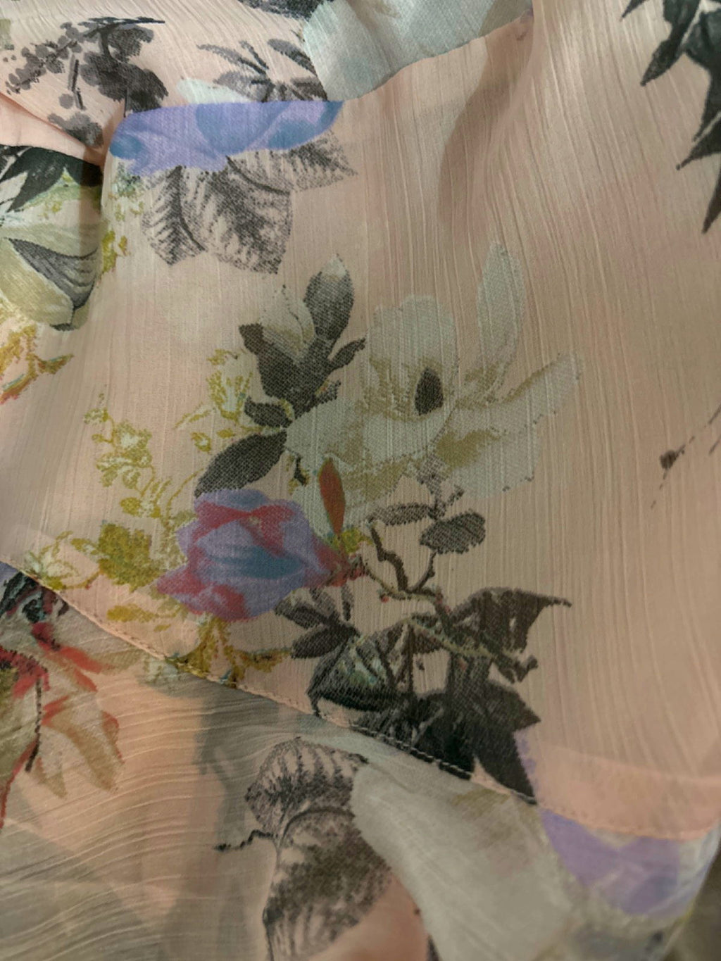 Topshop Pink Floral Print Cold Shoulder Midi Dress UK 8