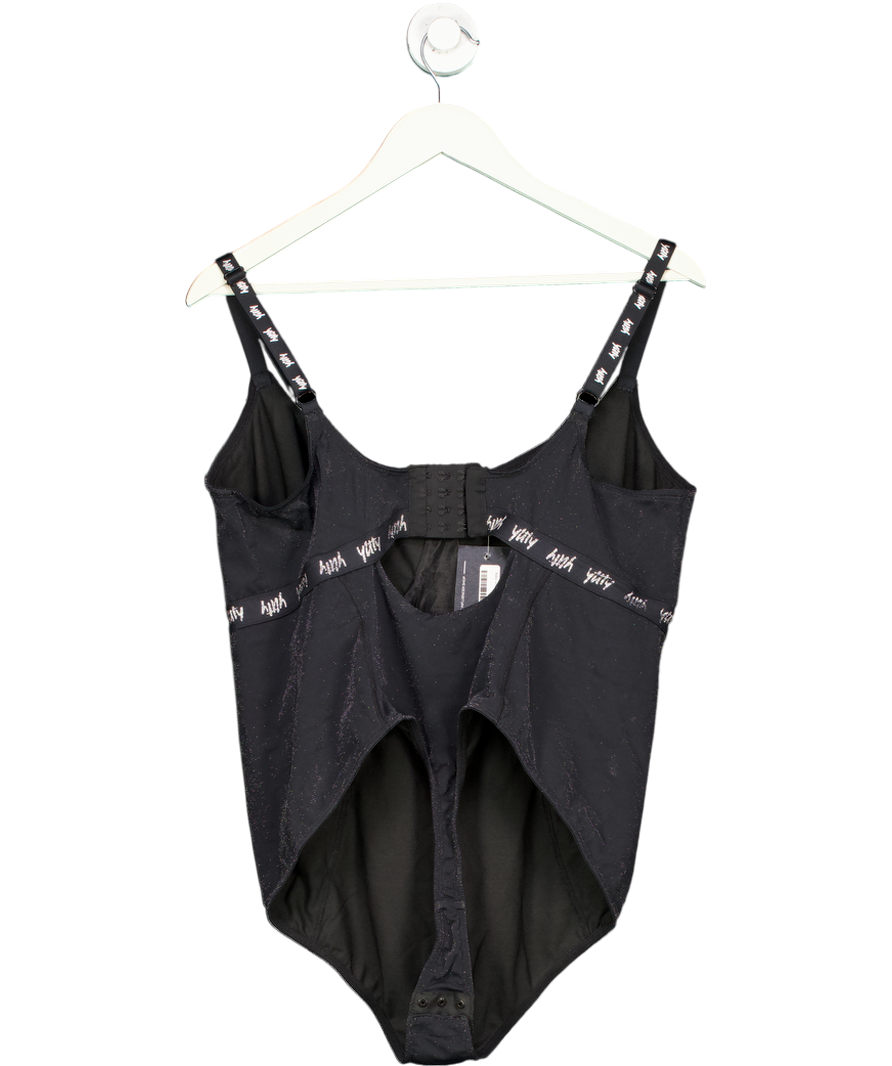 Yitty Black Metallic Thread Bodysuit UK XXXL