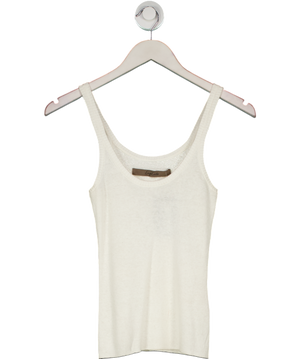 Enza Costa White Linen Knit Scoop Tank UK XS