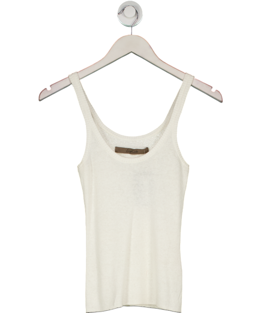 Enza Costa White Linen Knit Scoop Tank UK XS