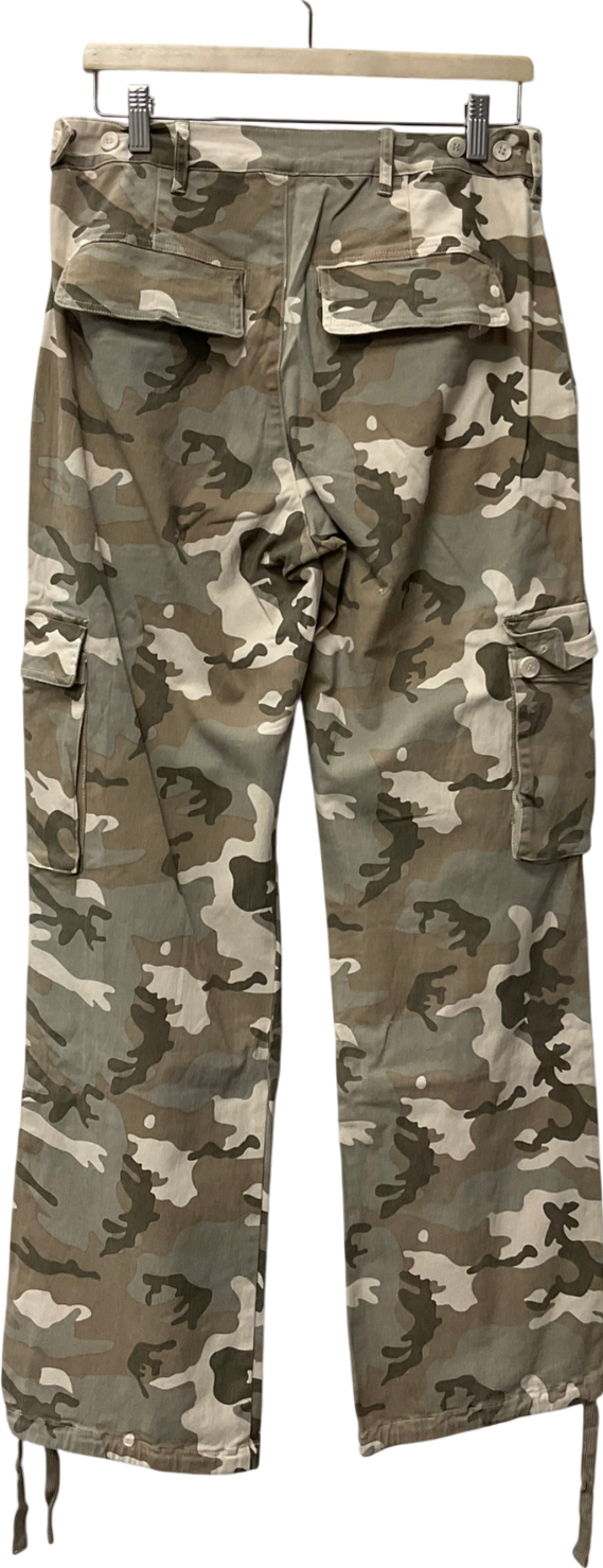 Naked Wardrobe Green Twill Cargo Trousers UK S