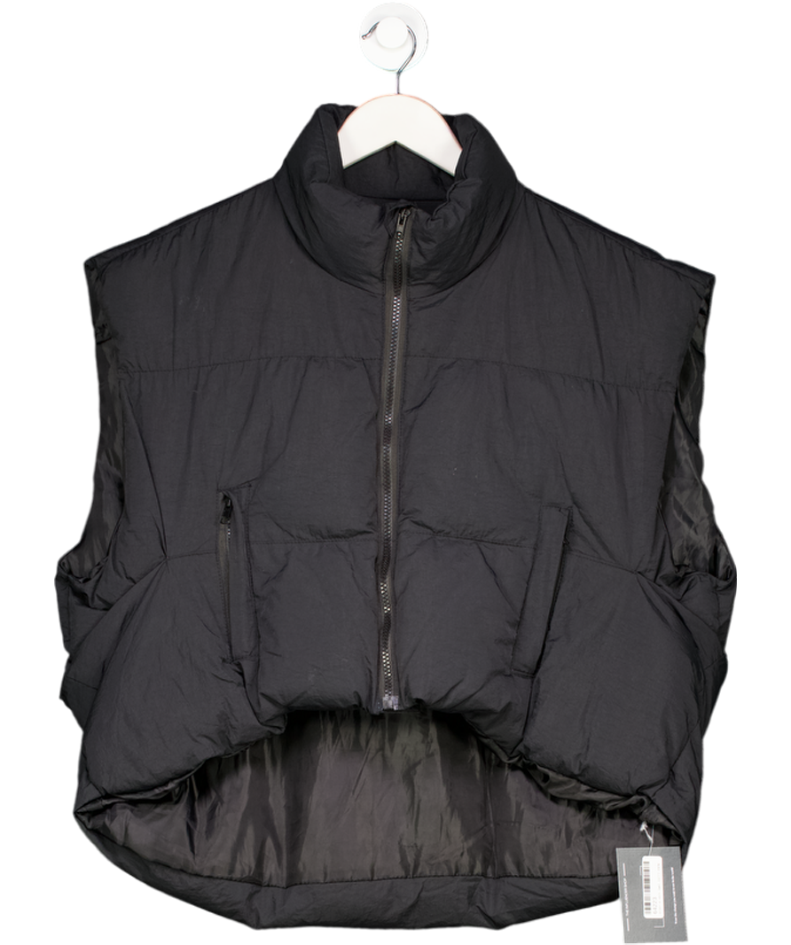 storets Black Boxy Fit High Neck Puffer Gilet UK S/M
