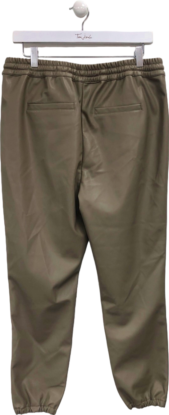 Khaki pu joggers sale