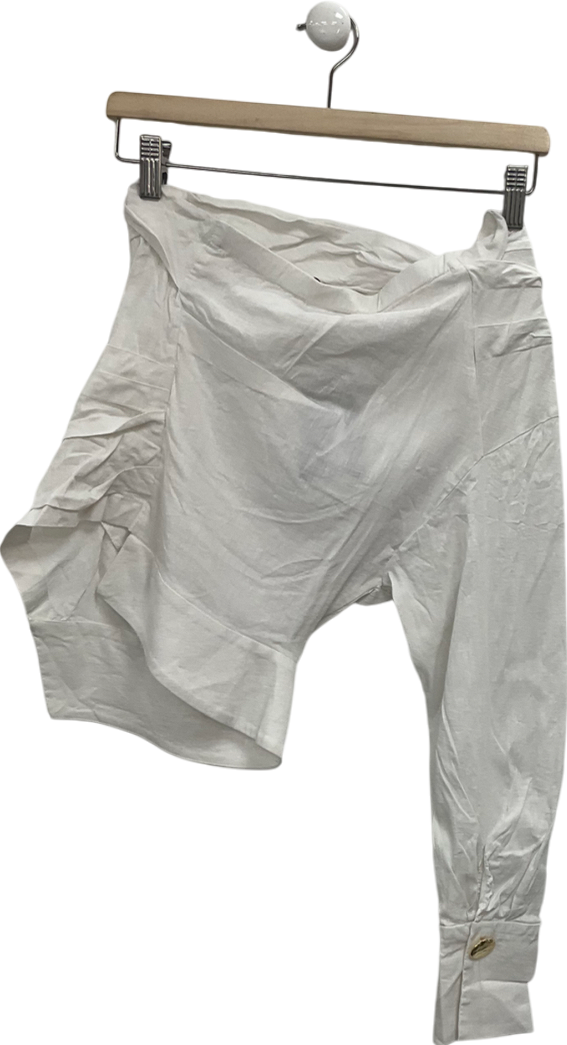 ZARA White One Shoulder Top UK XS