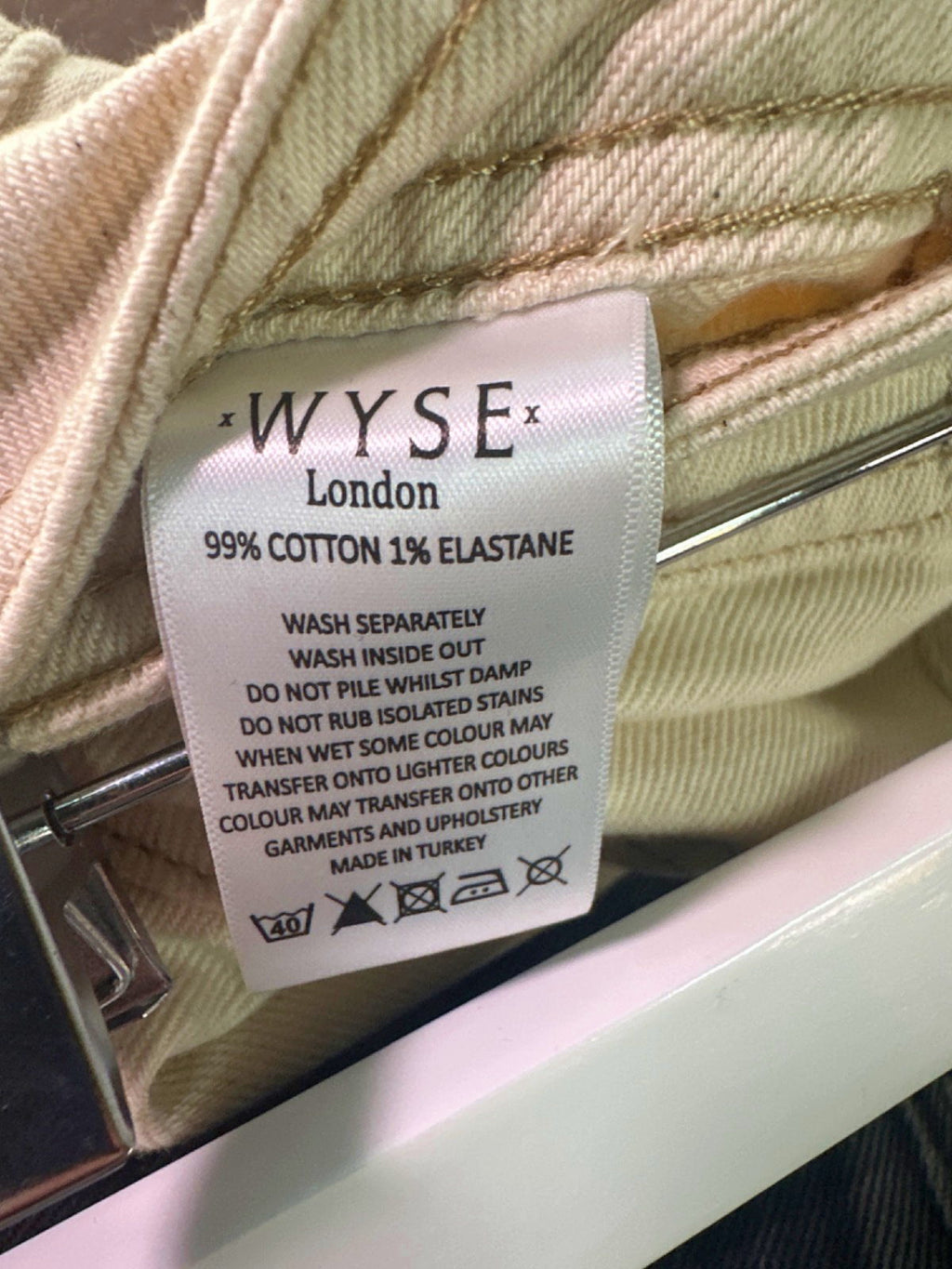 WYSE LONDON Ecru Allie Flare Cropped Jean UK 8