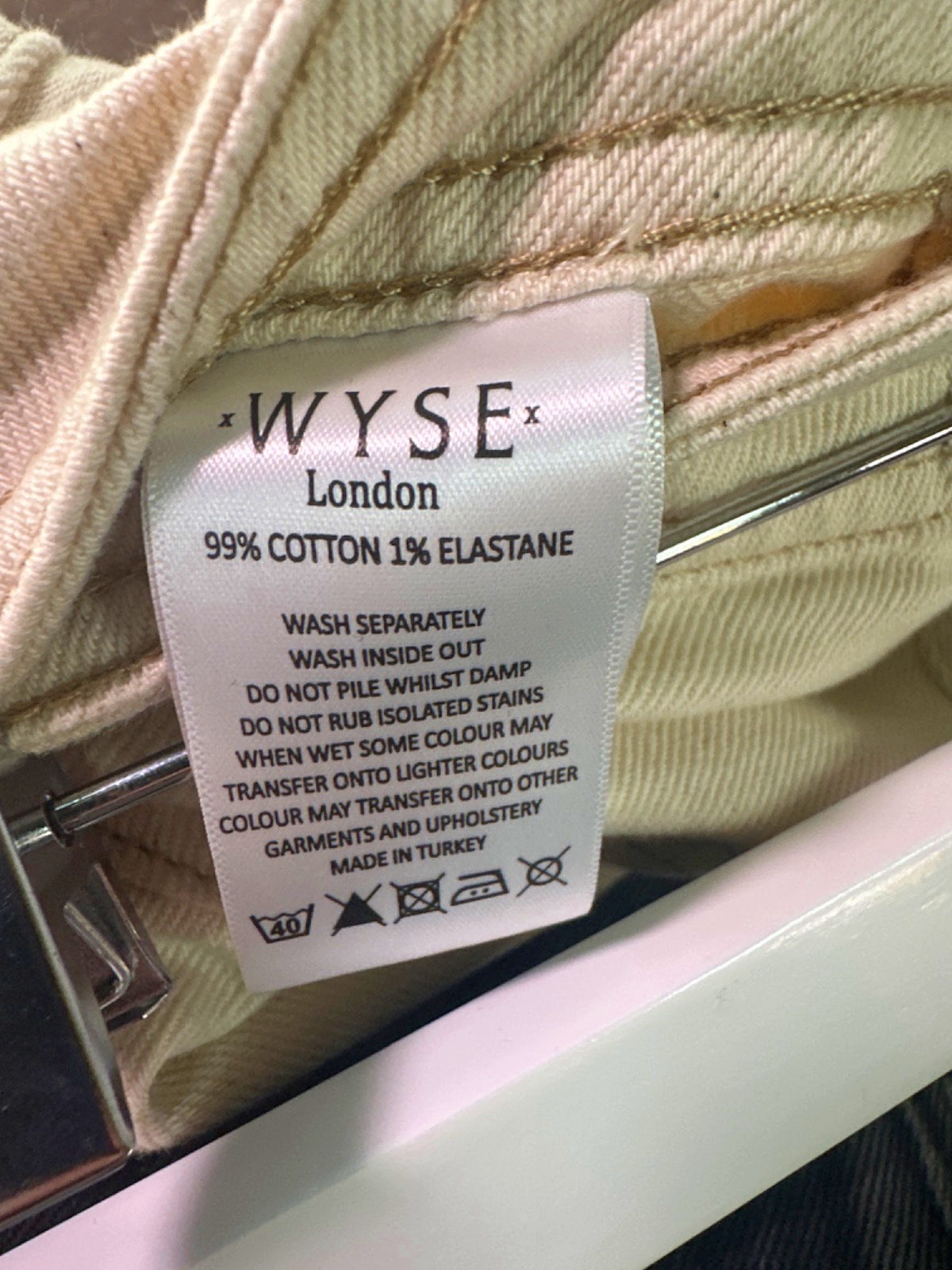 WYSE LONDON Ecru Allie Flare Cropped Jean UK 8