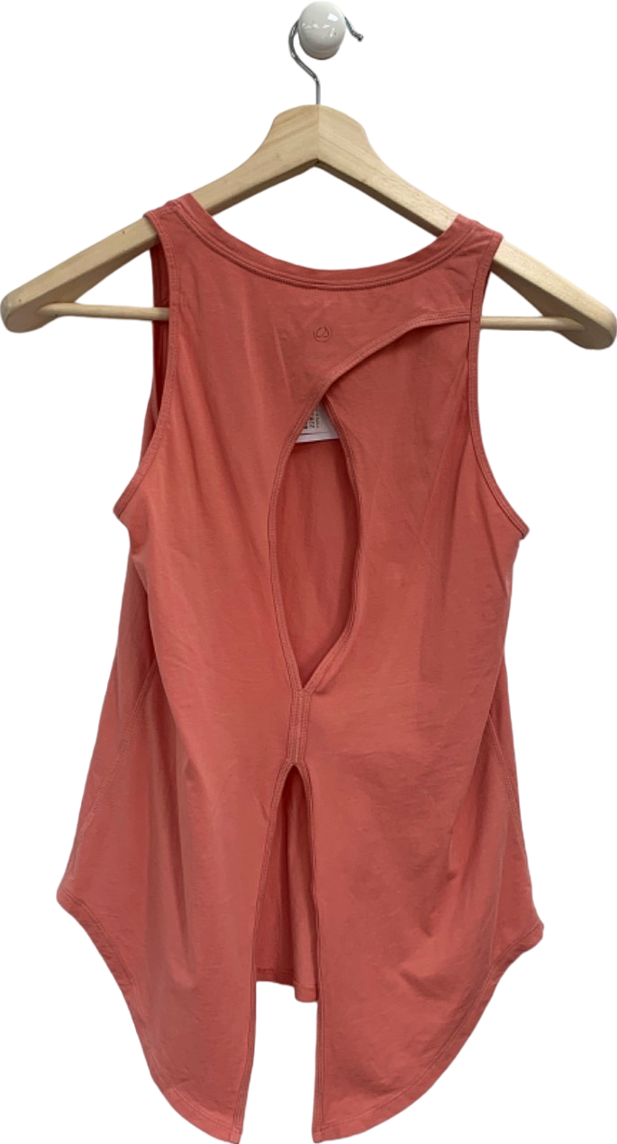 Pink Sleeveless Back-Slit Tank Top UK S