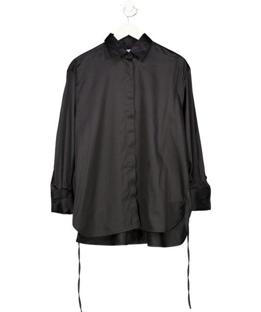 Sessei Black Tie-waist Shirt 100% Cotton UK 8