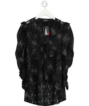 The Kooples Black Sparkly Long Sleeve Blouse UK S
