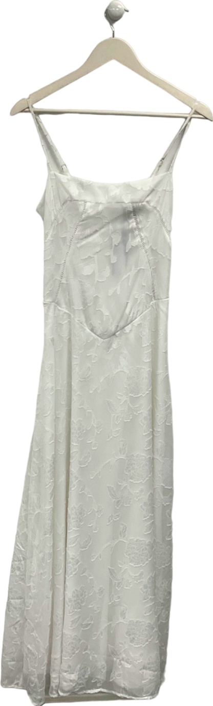 BooHoo White Lace Midi Dress UK 10