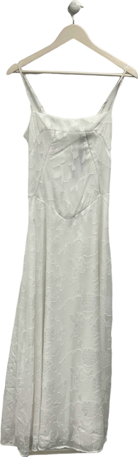 BooHoo White Lace Midi Dress UK 10