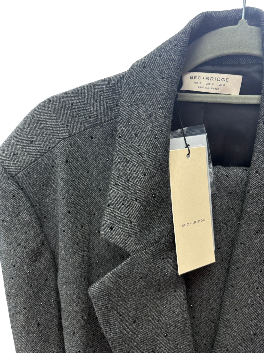 BEC+ BRIDGE Grey Shae Blazer And Oversized Trousers 2-piece suit UK S