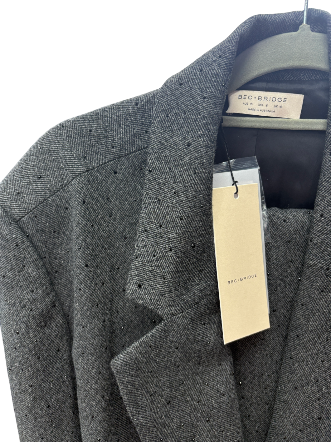 BEC+ BRIDGE Grey Shae Blazer And Oversized Trousers 2-piece suit UK S