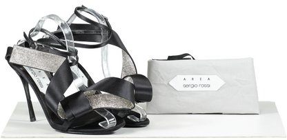 Sergio Rossi X Area Black Marquise Crystal-embellished Sandals UK 6 EU 39 👠