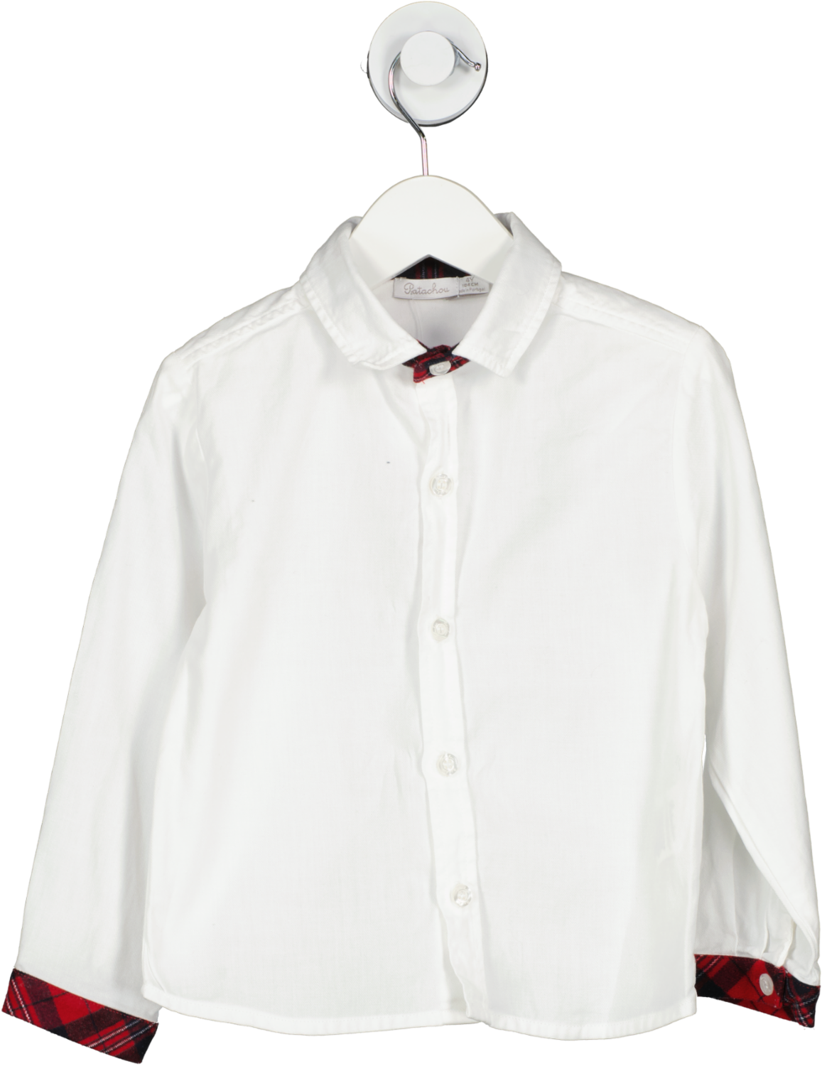 Patachou White Tartan Trimmed Cuff Shirt 4 Years