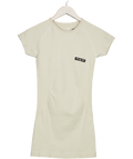 Sisters & Seekers Cream Activewear Rib Short Sleeve Mini Dress UK S