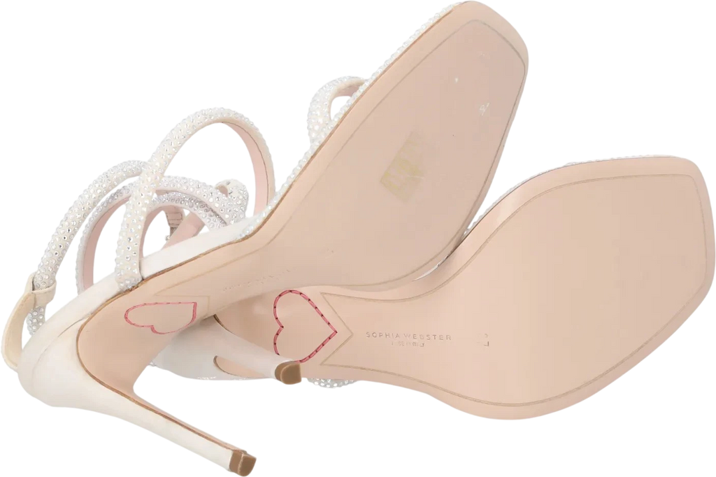 SOPHIA WEBSTER White Callista Crystal-embellished Heeled Sandals UK 4 EU 37