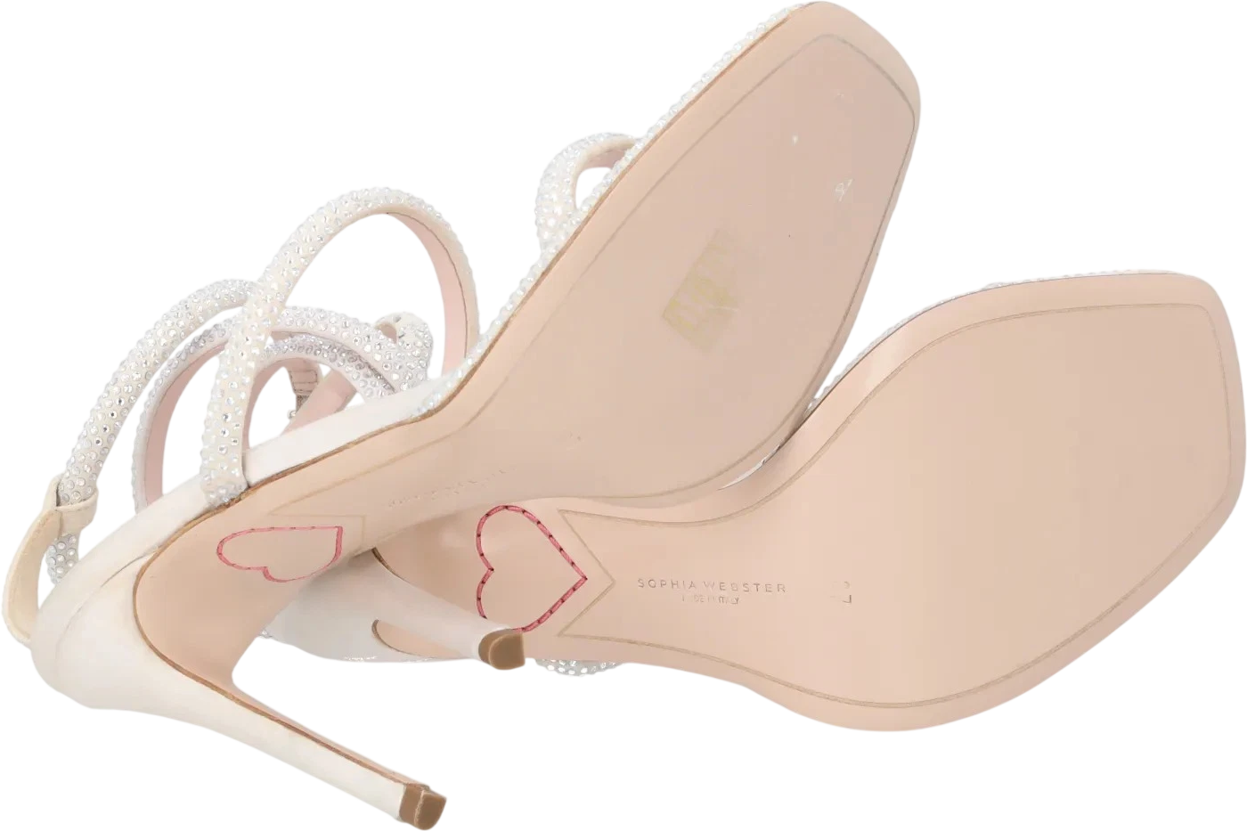 SOPHIA WEBSTER White Callista Crystal-embellished Heeled Sandals UK 4 EU 37