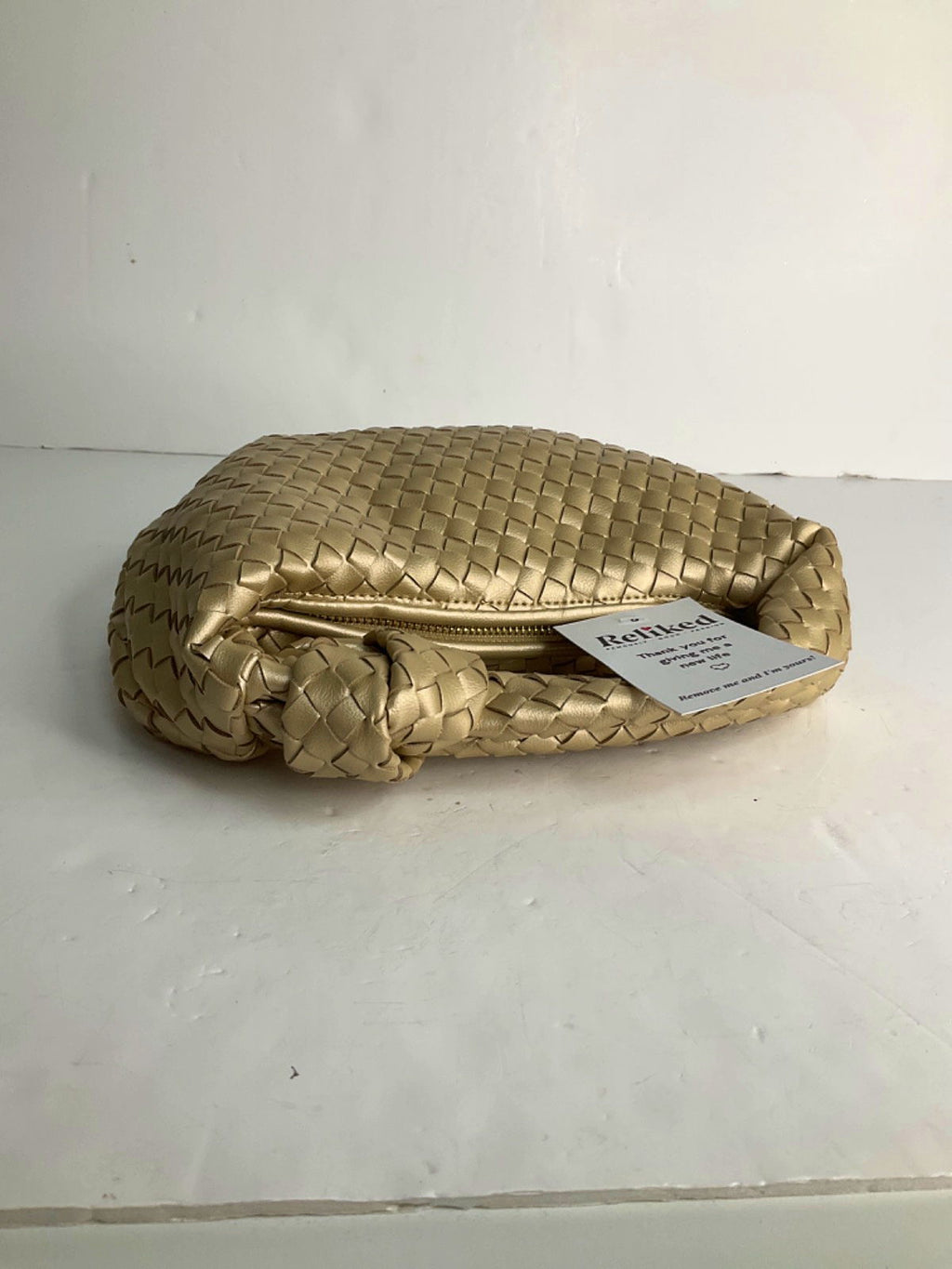Melie Bianco Gold Woven Handbag