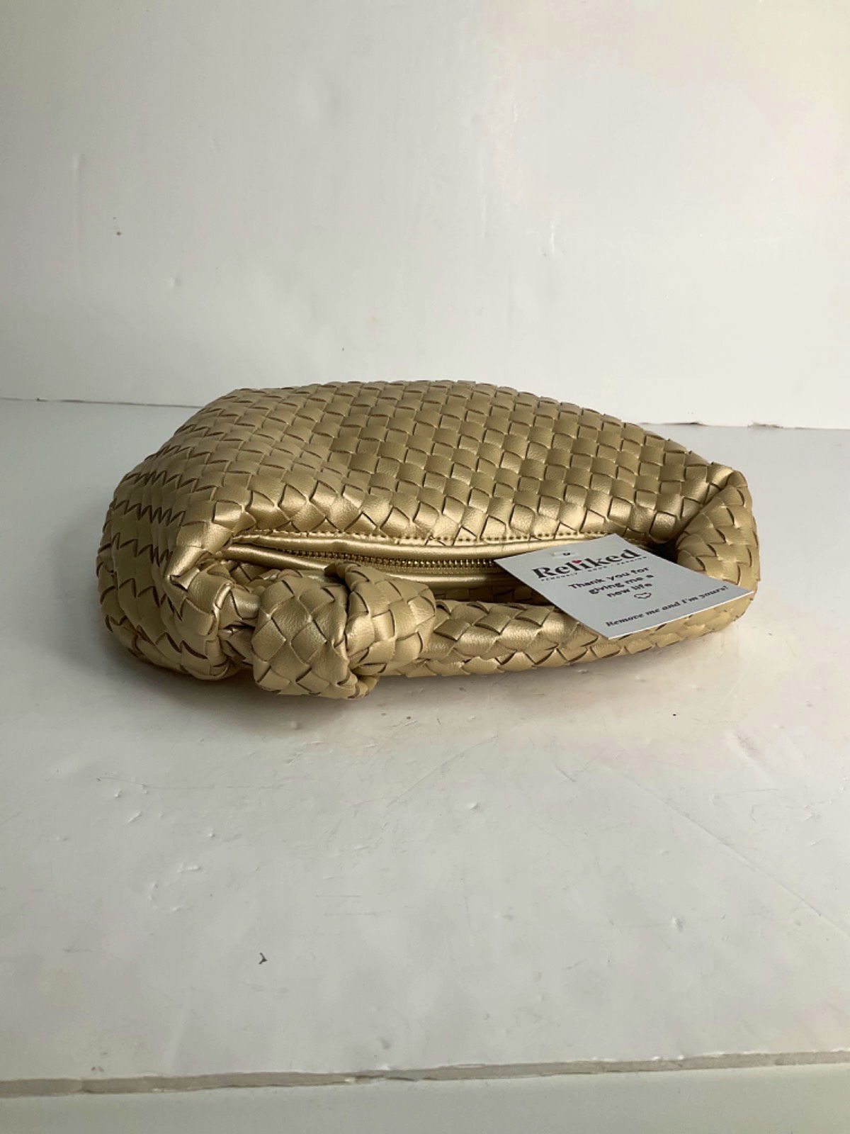 Melie Bianco Gold Woven Handbag