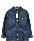 2be4A Blue Large Pocket Detailed Oversize Denim Jacket UK S
