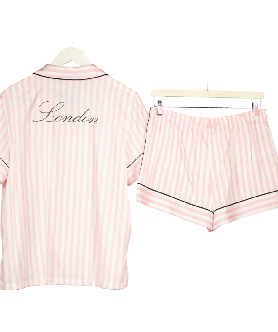 Victoria's Secret Pink Iconic Stripe Satin Short Pyjama Set UK M