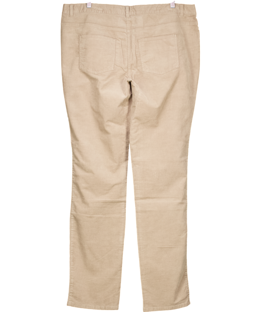 Boden Beige 5 Pocket Corduroy Slim Trousers Long UK 18