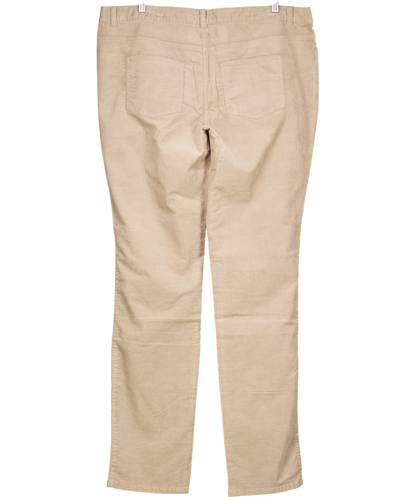 Boden Beige 5 Pocket Corduroy Slim Trousers Long UK 18