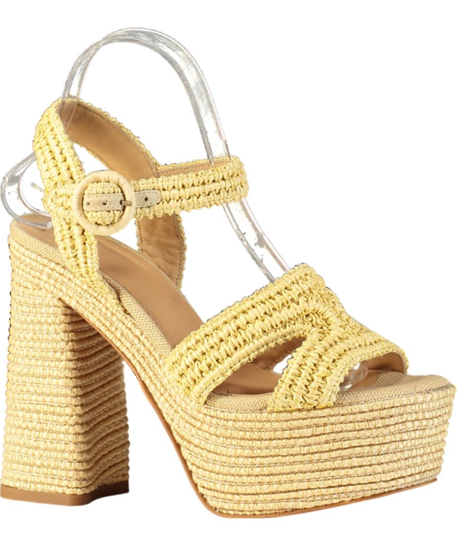 Castaner Beige Adriana Rafia Heel Sandals UK 5 EU 38 👠