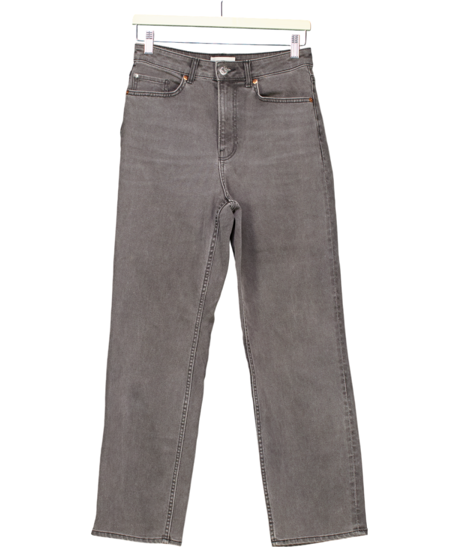 H&M Grey Straight High Ankle Jeans UK 10