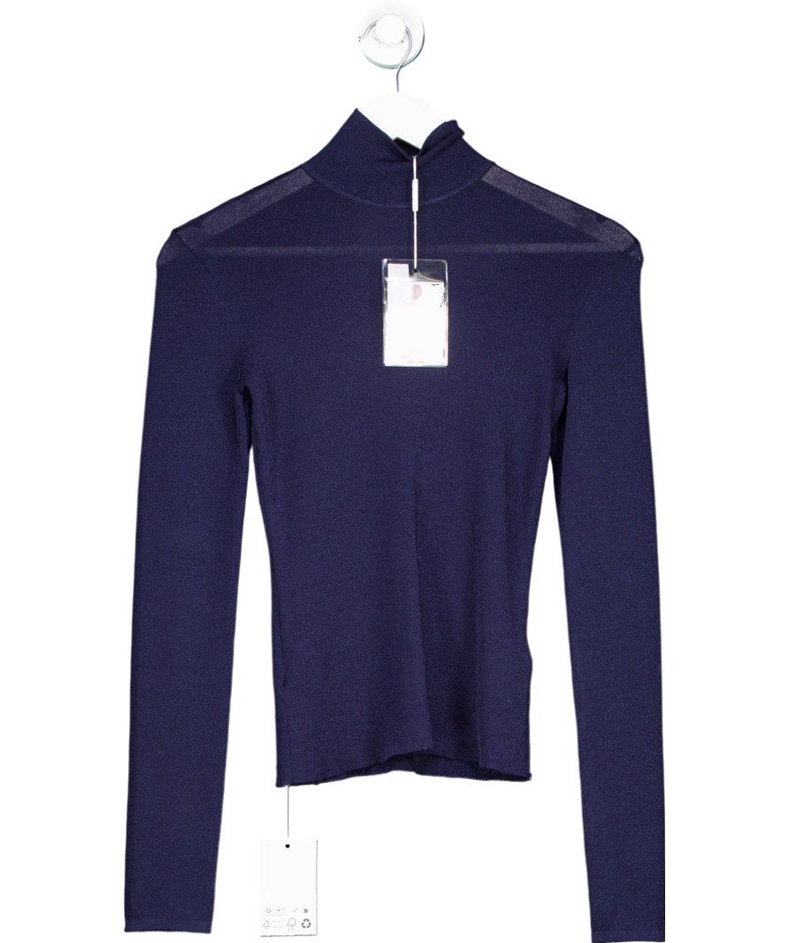Self-Portrait Blue Viscose Knit Top UK M
