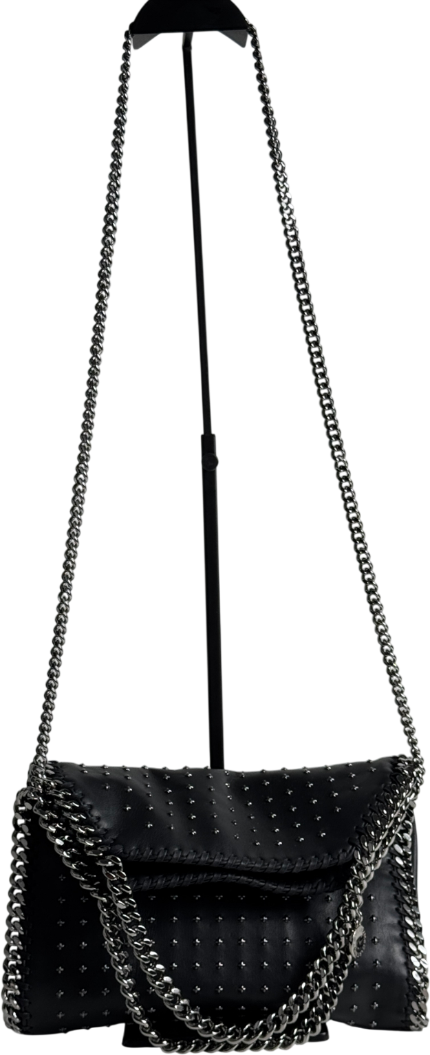 STELLA MCCARTNEY Black Mini Star-studded Falabella Cross-body Bag