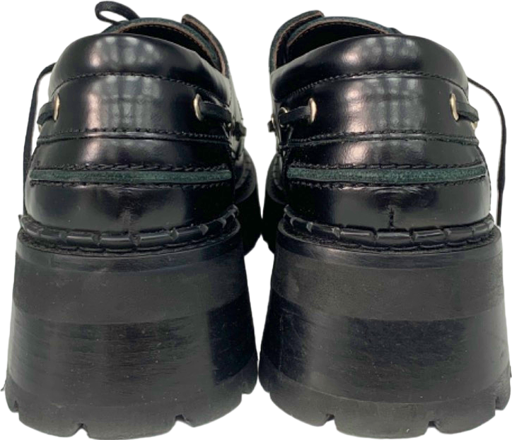 BY FAR Black Leather Platform Loafers UK 6.5 EU 40