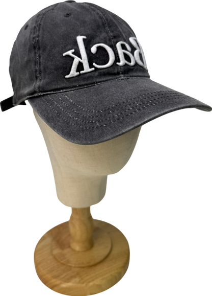 unkn Grey Washed "back" Baseball Cap One Size